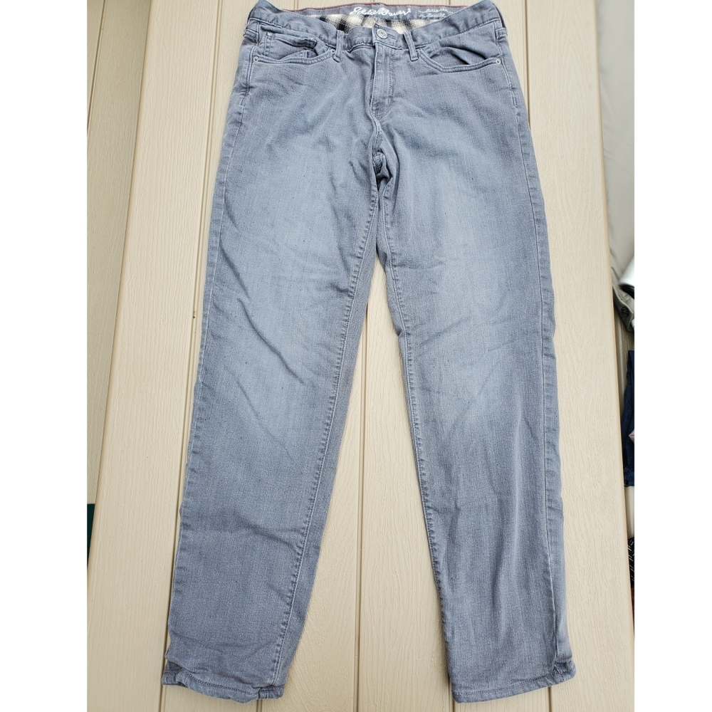 Eddie Bauer Grey Flannel Lined Jeans Women Size 6